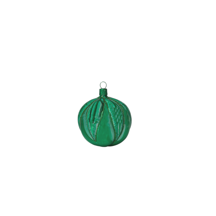 Skleněné vánoční ozdoby basic Green - Green poupě, 4 ks