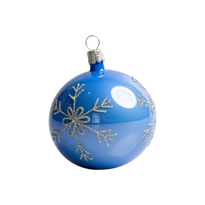 Skleněné vánoční ozdoby basic Blue - Blue porcelán, 4 ks
