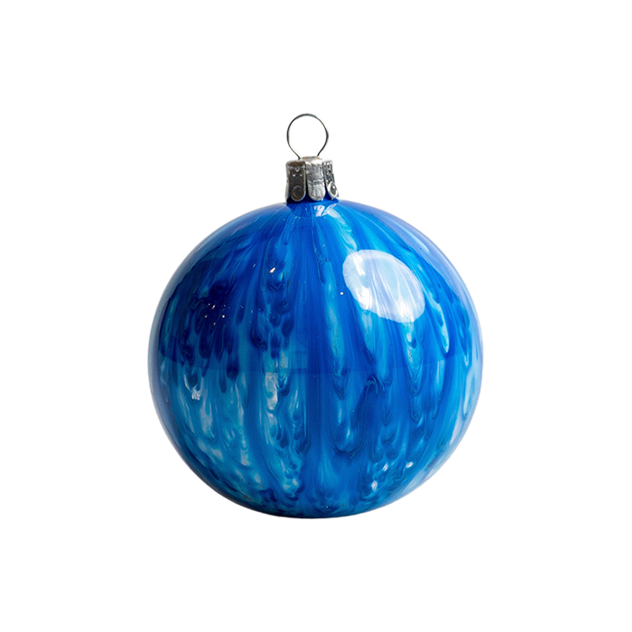 Skleněné vánoční ozdoby basic Blue - Blue kapky, 4 ks