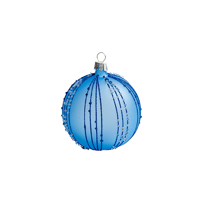 Skleněné vánoční ozdoby basic Blue - Blue zdobené závěje, 6 ks