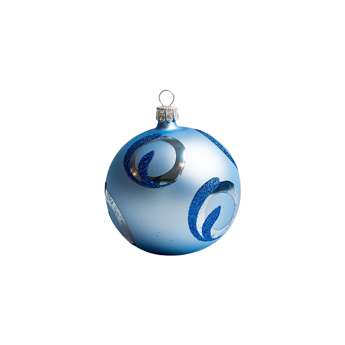 Skleněné vánoční ozdoby basic Blue - Blue zdobené závěje, 6 ks