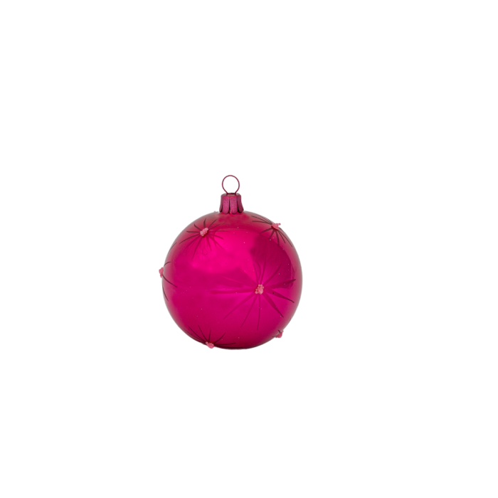 Skleněné vánoční ozdoby basic Magenta - Magenta hvězdy, 4 ks