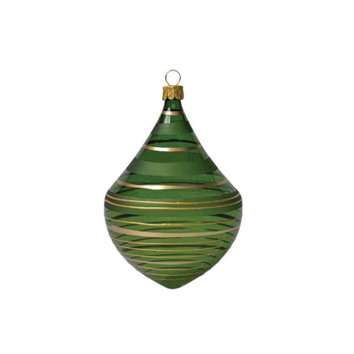 Vánoční ozdoba Secese - flakon s jemným zlatem zelený