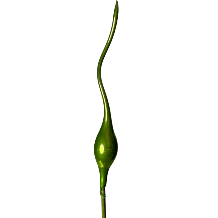 Skleněná foukaná ozdoba zelený pampas
