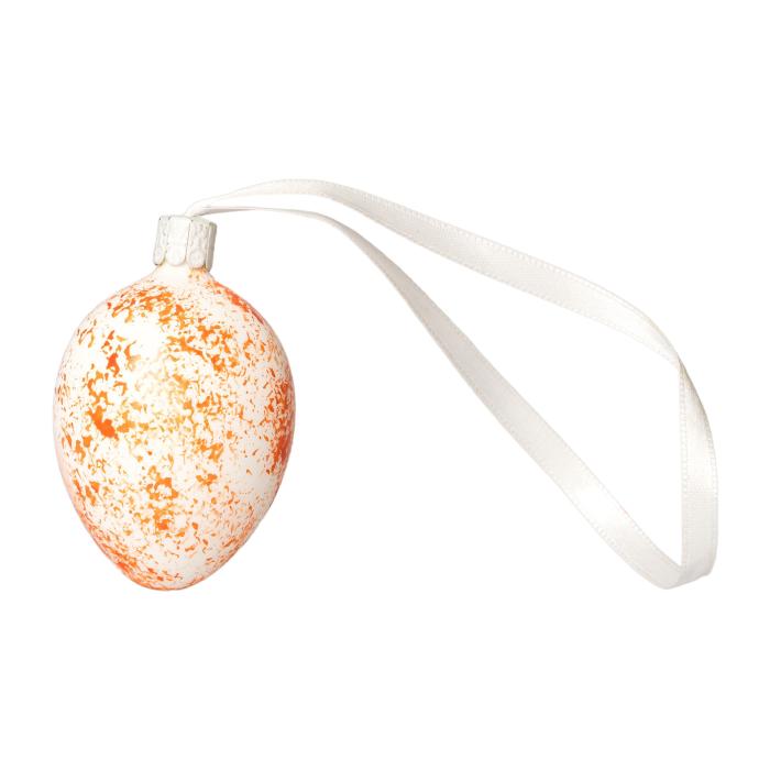 Skleněná ozdoba Velikonoční vajíčka mramorová oranžová