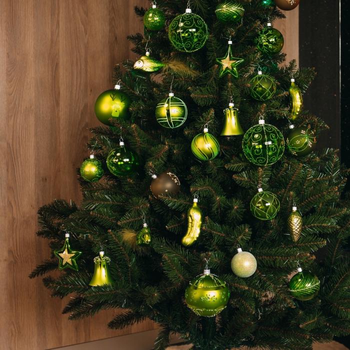 Skleněné vánoční ozdoby basic Moss - Moss koule čiré zdobené, 6 ks