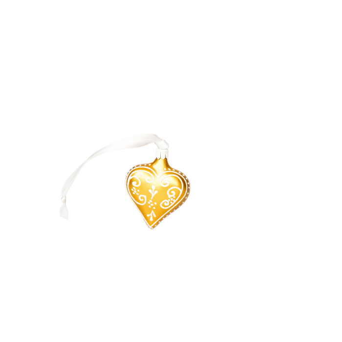 Velikonoční srdíčko s ornamentem zlaté, 1 ks
