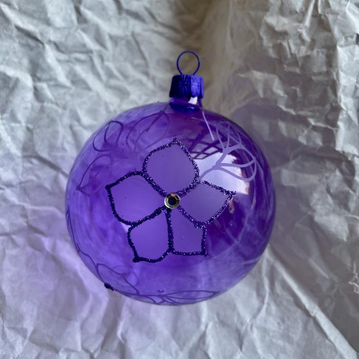 Baňka čirá s kvítkem, 1 ks