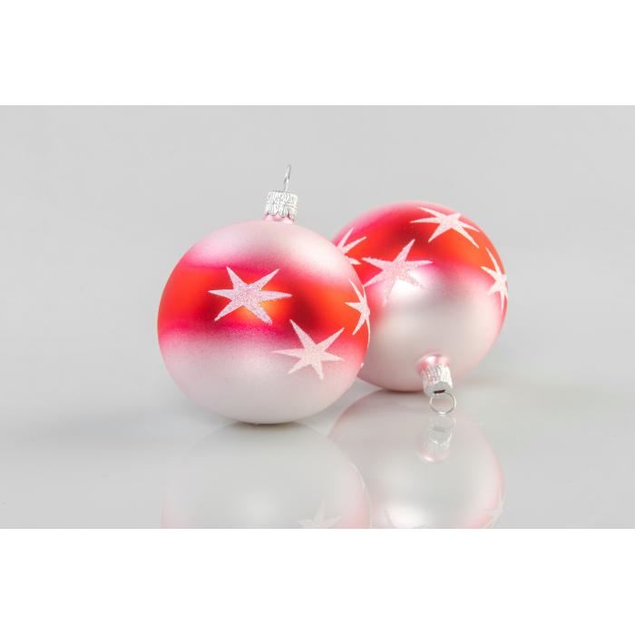 Skleněné vánoční ozdoby Happy Stars-4ks